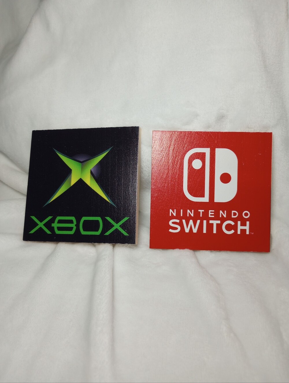 Xbox Nintendo Switch Gamer Bedroom 2 Wooden Coasters Blocks Decor Man Cave Gift